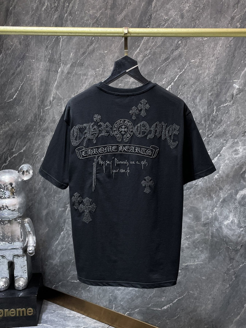 Chrome Hearts Horseshoe & Script Embroidered Graphic T-Shirt — back