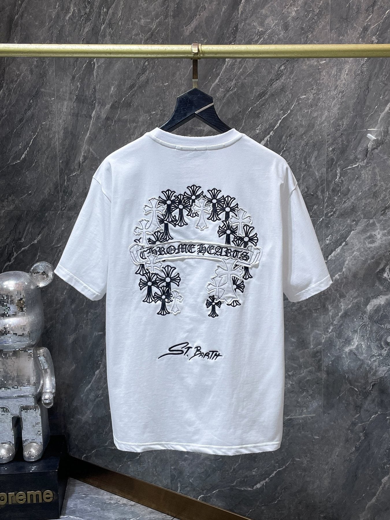 Chrome Hearts Floral Cross Embroidered Graphic T-Shirt — back
