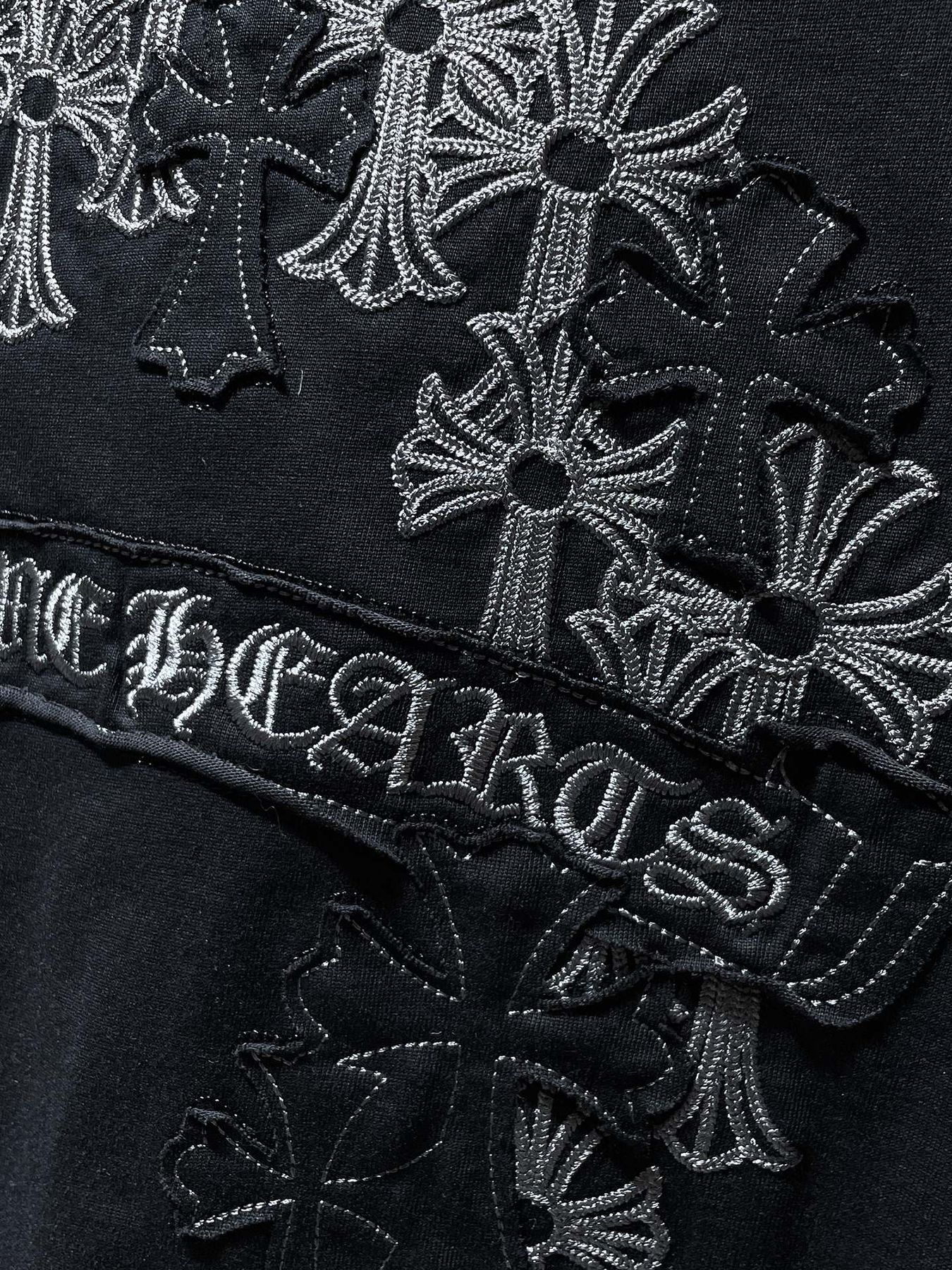 Chrome Hearts Floral Cross Embroidered Graphic T-Shirt — detail