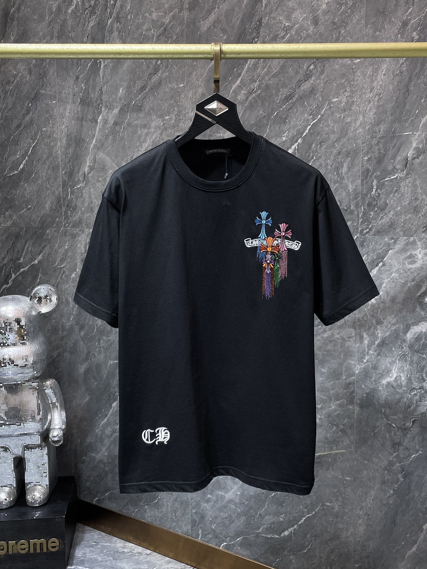 Chrome Hearts Floral Cross Embroidered T-Shirt — hero