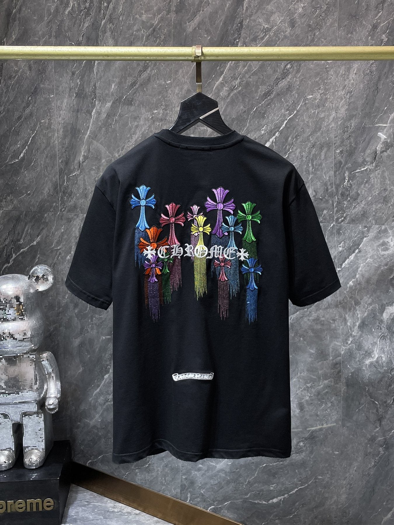 Chrome Hearts Floral Cross Embroidered T-Shirt — back