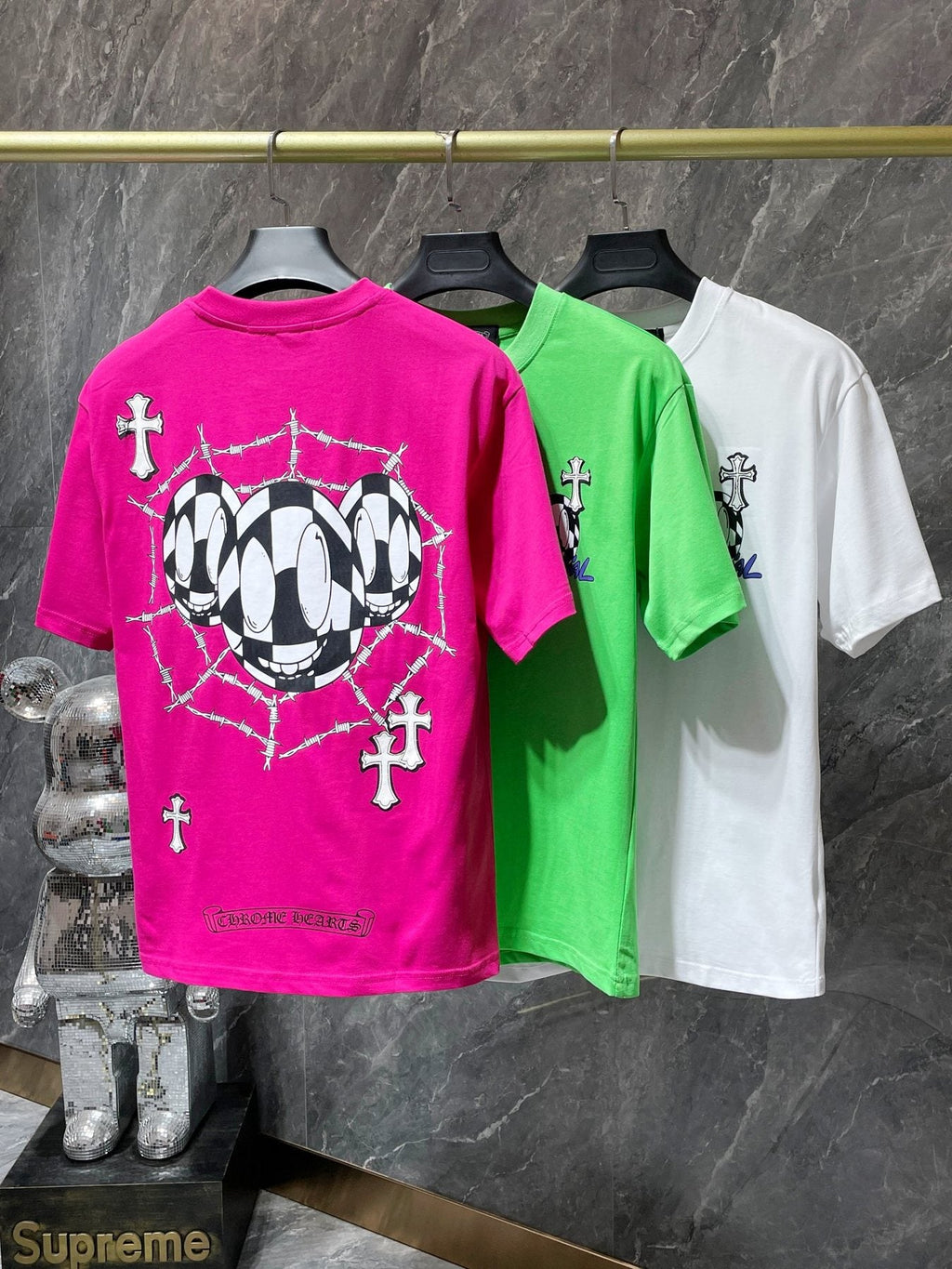 Chrome Hearts Cross & Barbed-Wire Graphic T-Shirt — comparison