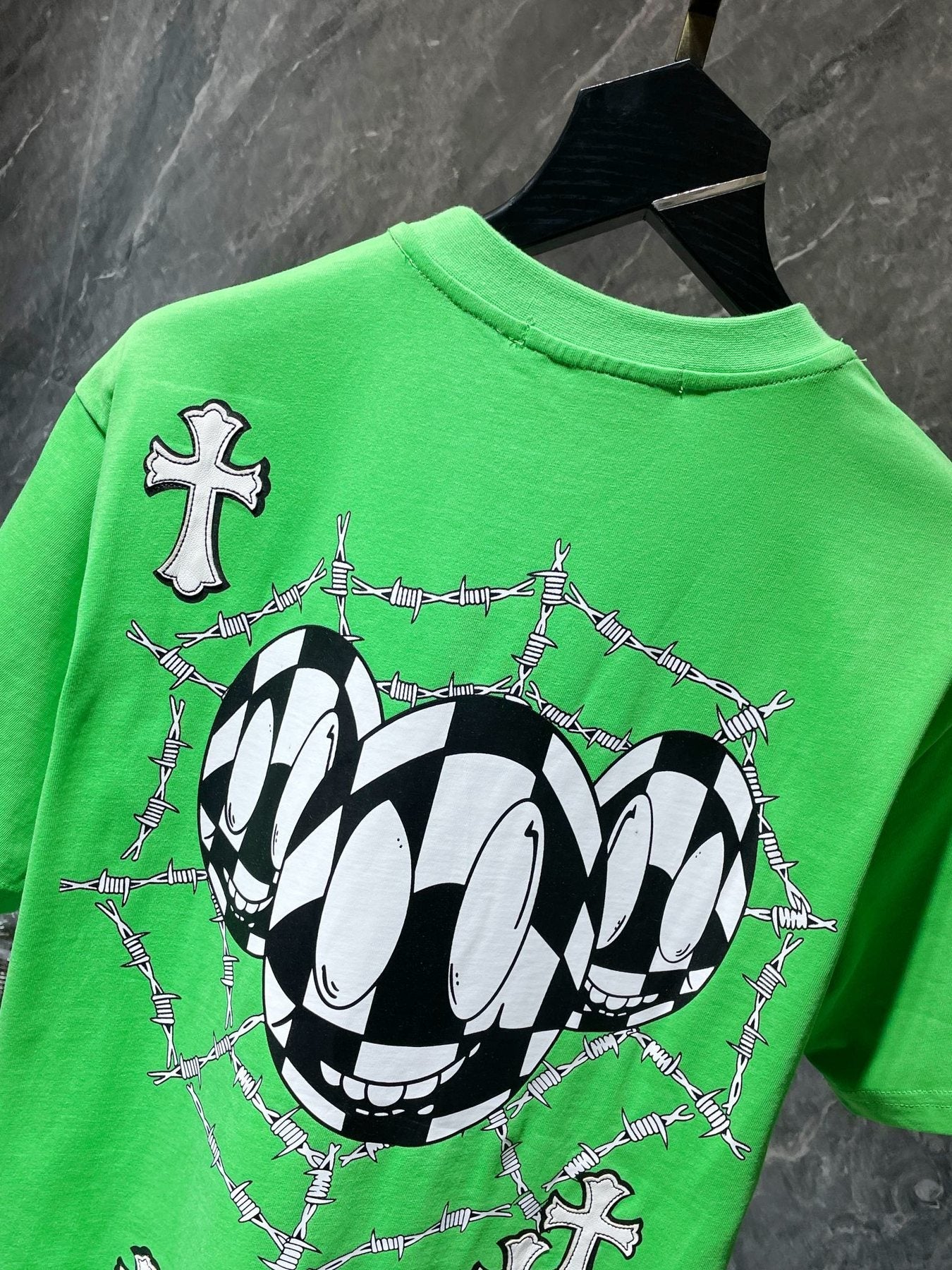 Chrome Hearts Cross & Barbed-Wire Graphic T-Shirt — detail