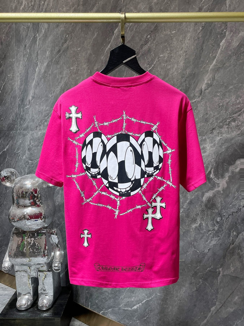 Chrome Hearts Cross & Barbed-Wire Graphic T-Shirt — back