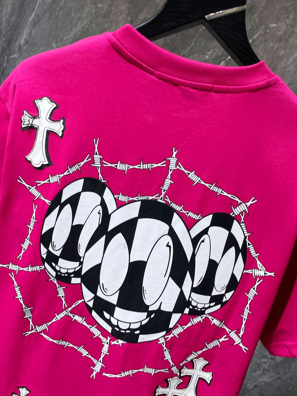 Chrome Hearts Cross & Barbed-Wire Graphic T-Shirt — detail