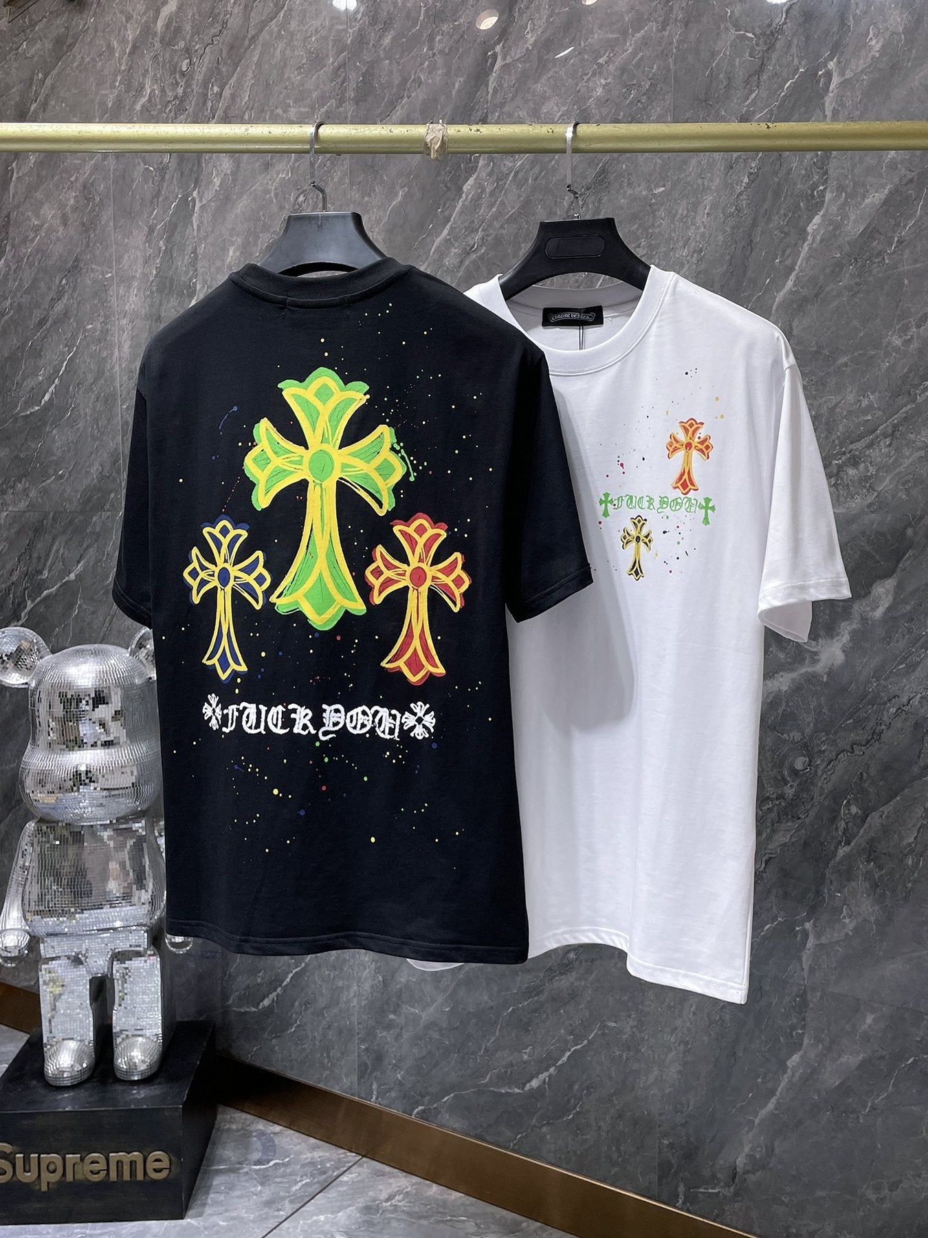 Chrome Hearts Cross Graffiti Graphic T-Shirt — comparison