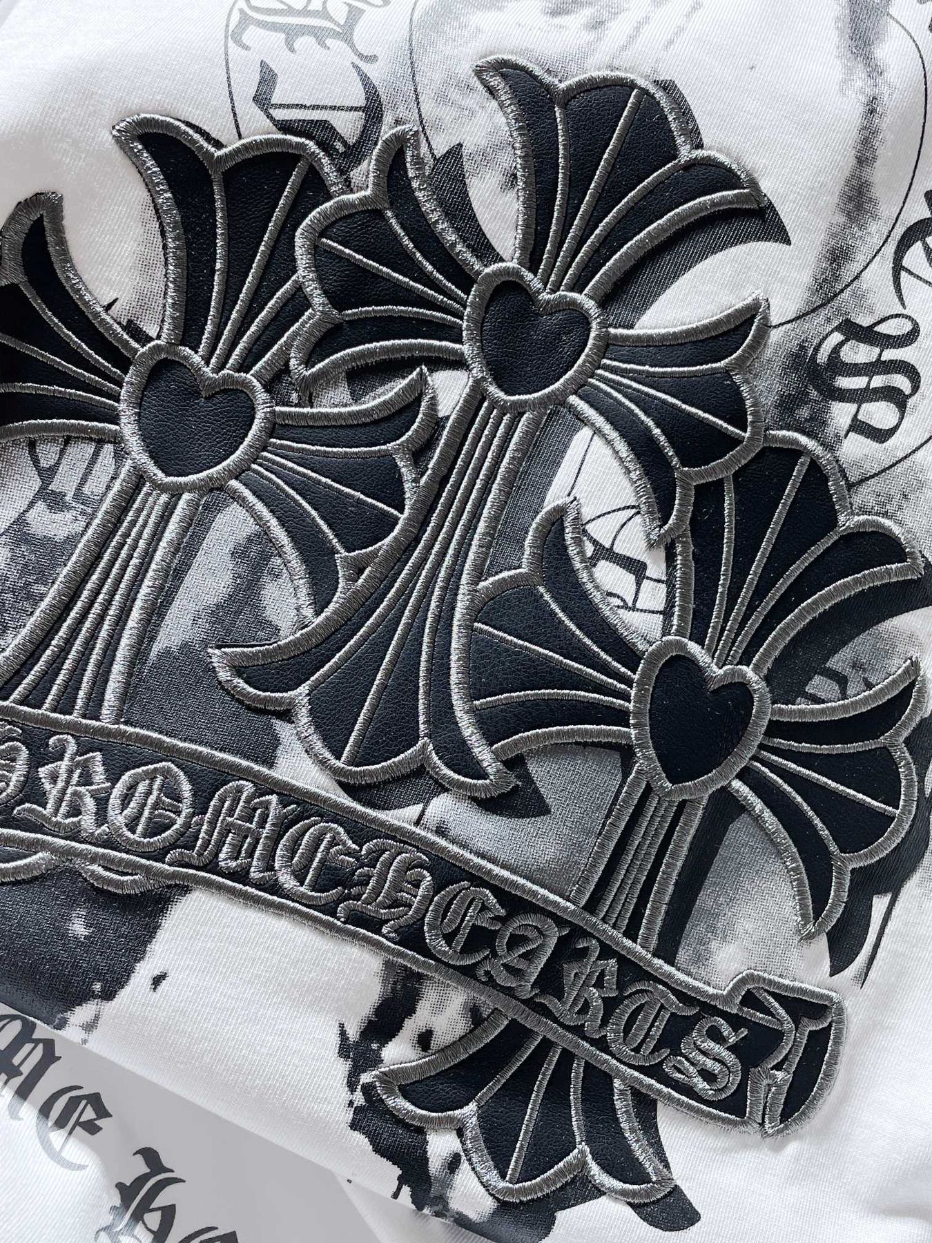 Chrome Hearts Floral Cross Graphic T-Shirt — detail