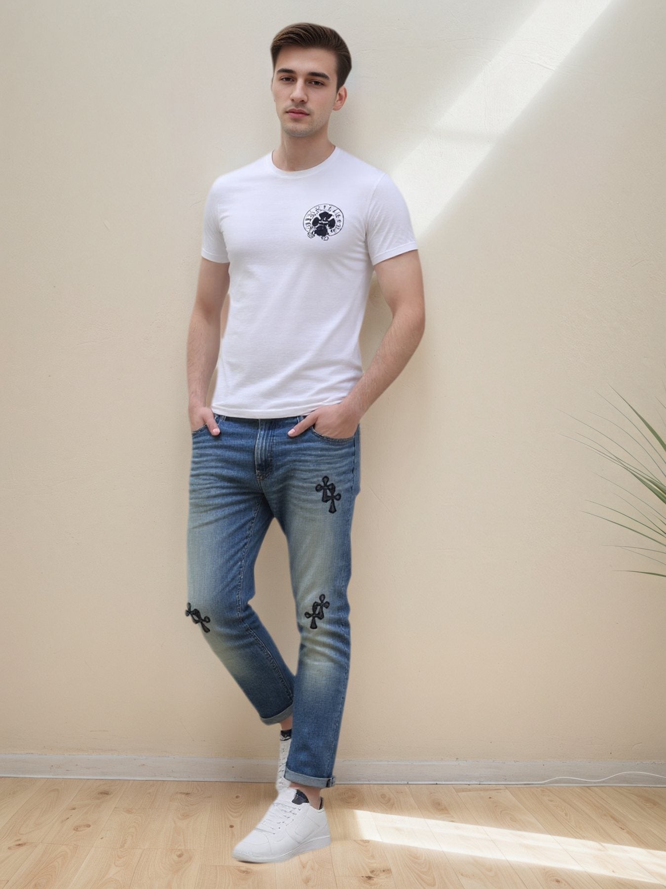 Chrome Hearts Cross Scroll Graphic Short-Sleeve T-Shirt — context