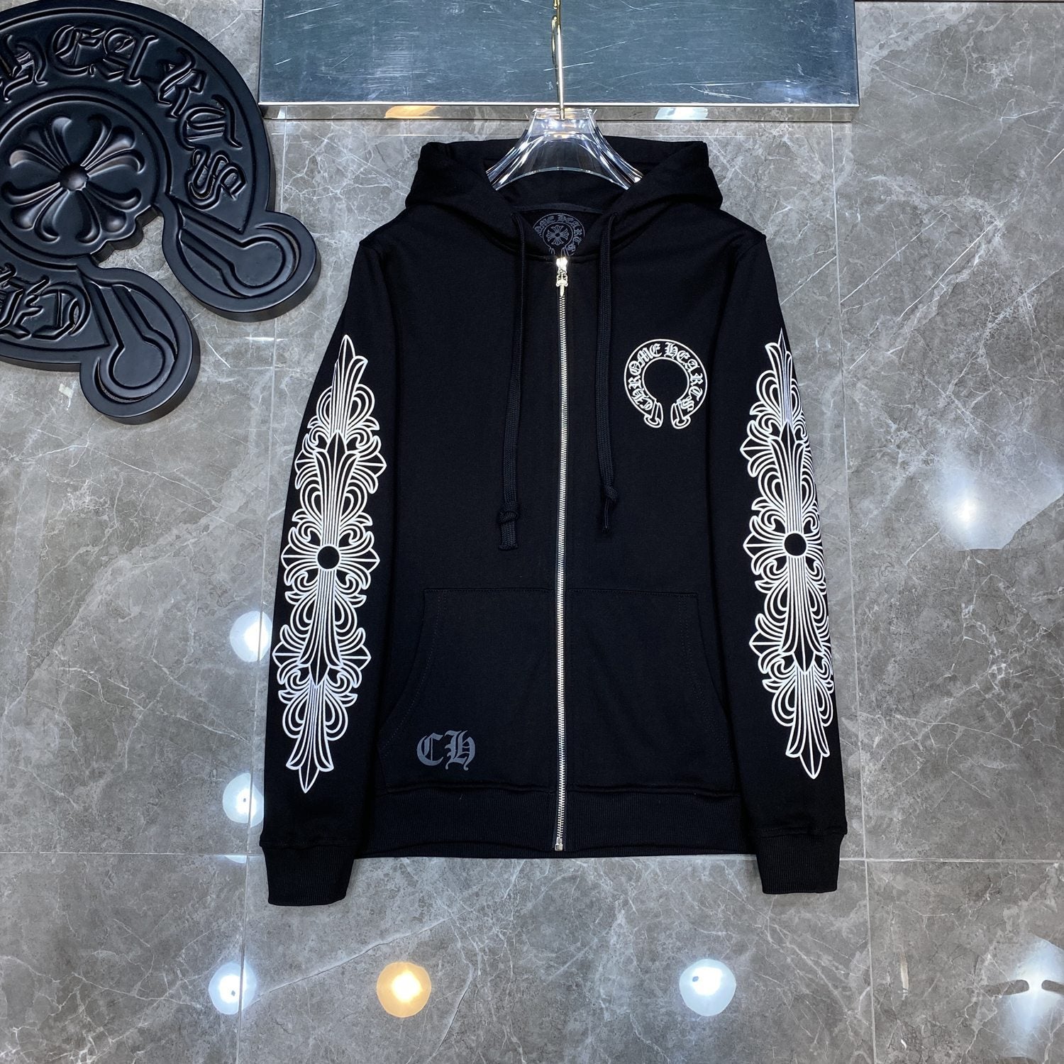 Chrome Hearts Horseshoe Graphic Zip Hoodie — hero