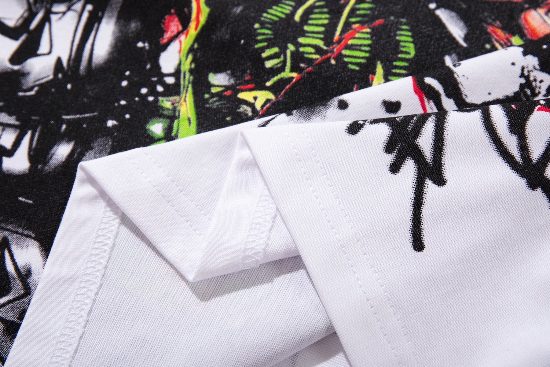 MAJESTIK Distressed Rhinestone Graphic Short-Sleeve T-Shirt — detail