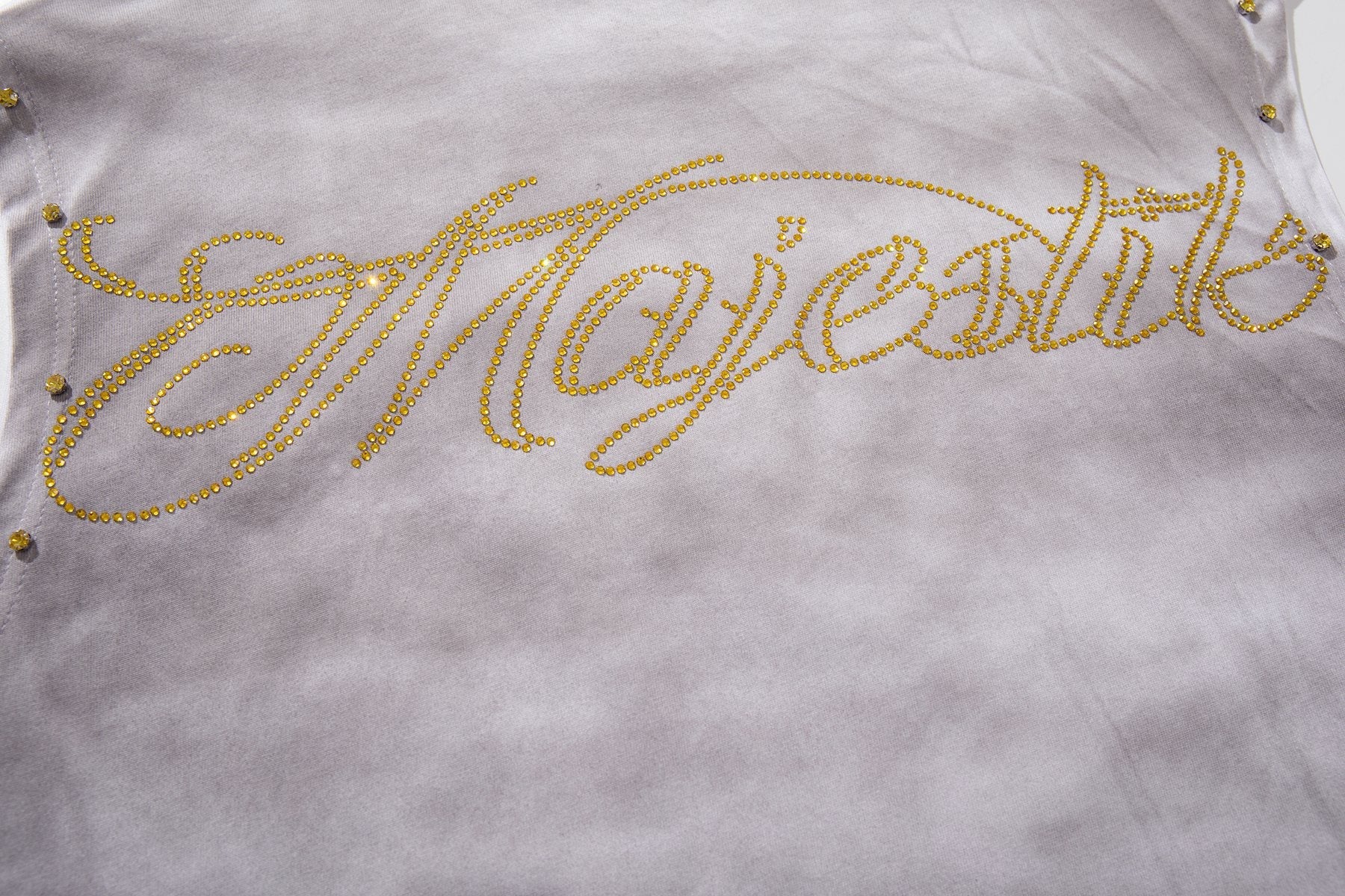 MAJESTIK Studded Washed Graphic Sleeveless T-Shirt — detail