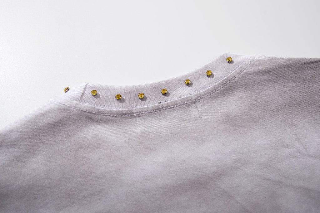 MAJESTIK Studded Washed Graphic Sleeveless T-Shirt — detail