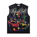 MAJESTIK Rhinestone Graphic Sleeveless T-Shirt — hero