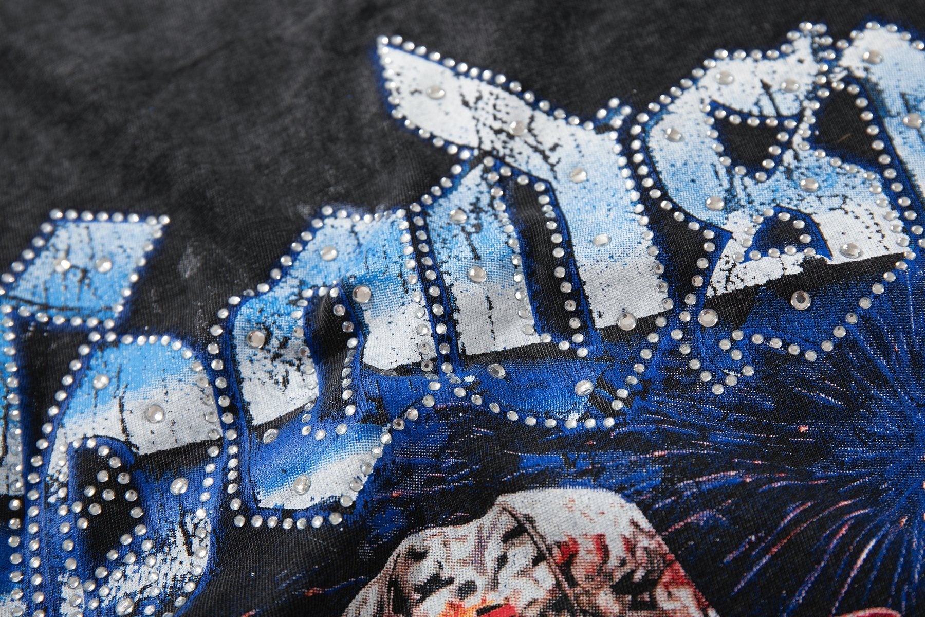 MAJESTIK Racing Graphic Acid-Wash T-Shirt — detail