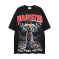 MAJESTIK Washed Black Graphic Short-Sleeve T-Shirt — hero