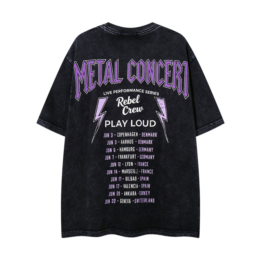 MAJESTIK Washed Rhinestone Graphic T-Shirt — back