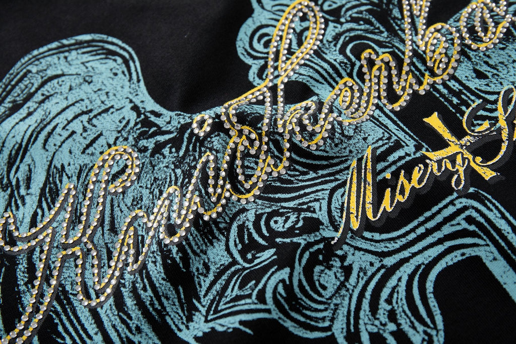MAJESTIK Alien Skull Wing Graphic T-Shirt — detail