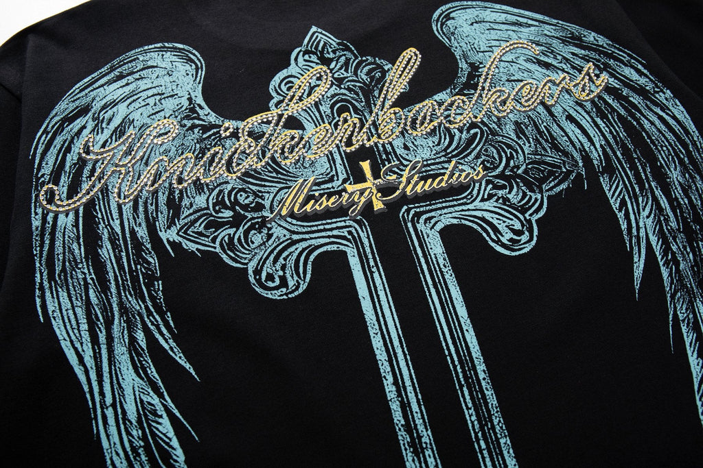 MAJESTIK Alien Skull Wing Graphic T-Shirt — detail