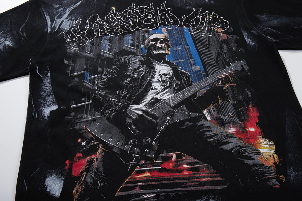 BKYS Revival Rhinestone Portrait Graphic T-Shirt — detail