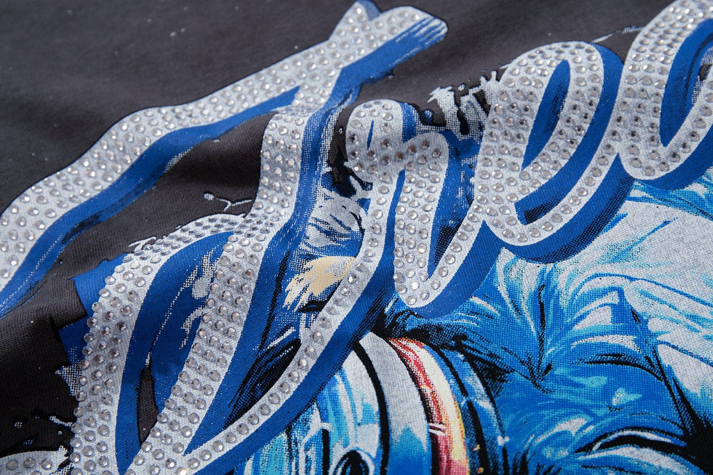 BKYS Revival Rhinestone Portrait Graphic T-Shirt — detail