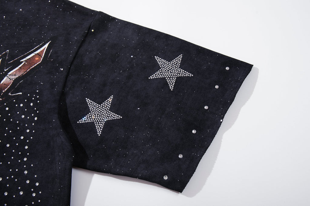 BKYS Revival Rhinestone Star Portrait Graphic T-Shirt — detail