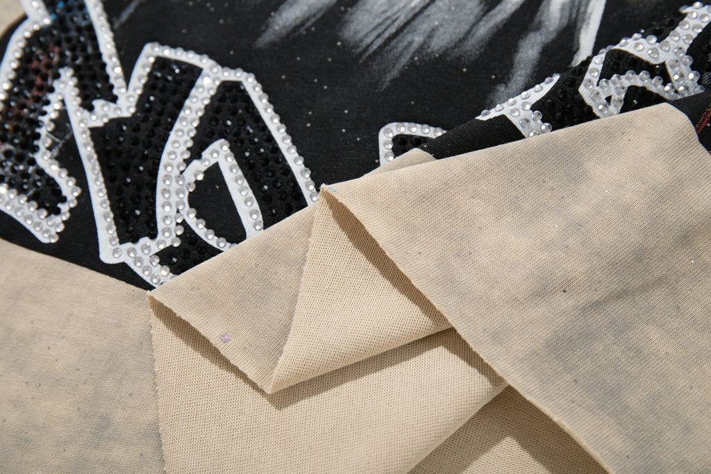 BKYS Revival Rhinestone Portrait Graphic T-Shirt — detail