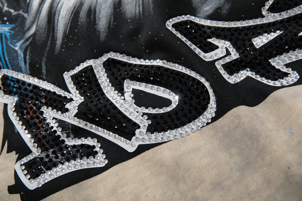 BKYS Revival Rhinestone Portrait Graphic T-Shirt — detail
