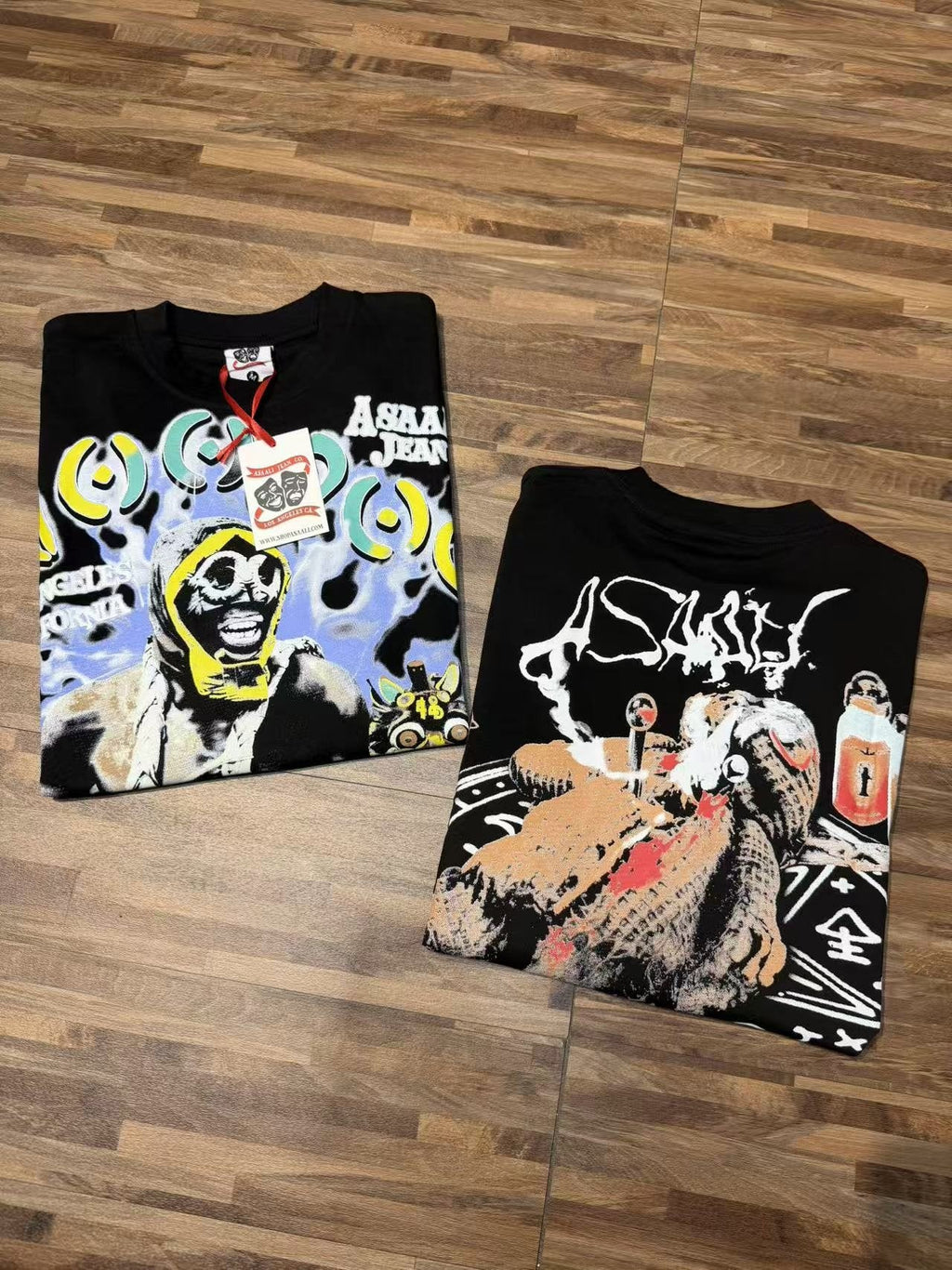 ASAALL Los Angeles Skull Graphic T-Shirt — detail
