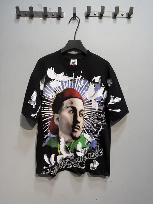 ASAALL Portrait and Dove Graphic Short-Sleeve T-Shirt — hero