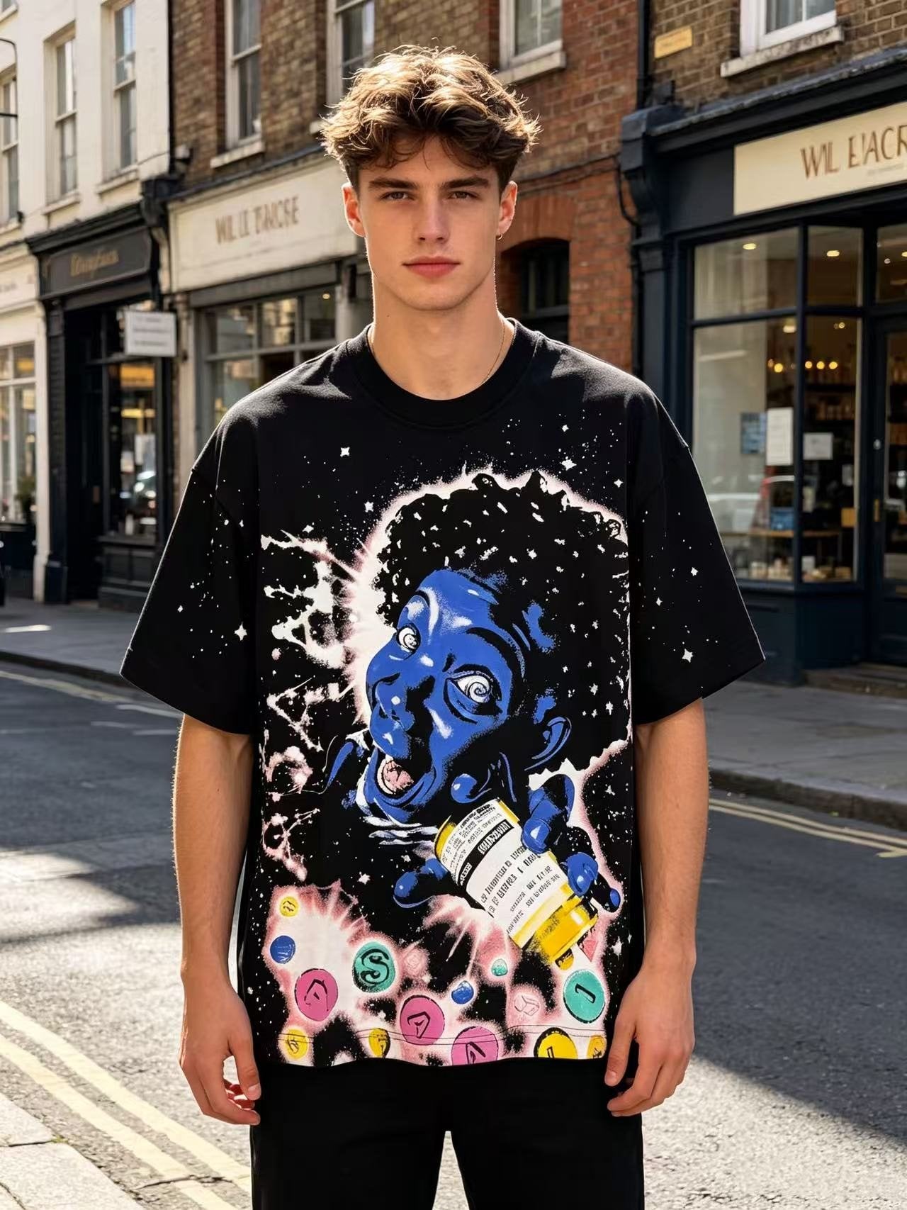 ASAALL Space Astronaut Graphic Short-Sleeve T-Shirt — hero