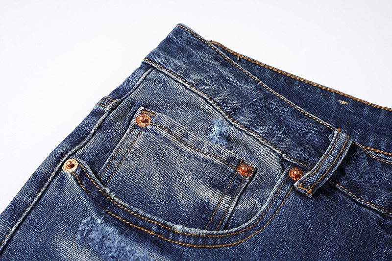 Purple Brand Distressed Panel Washed Jeans — detail