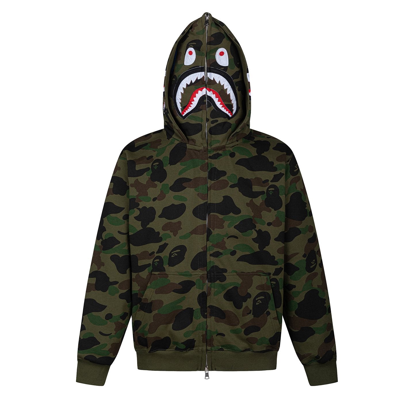 BAPE Shark Camo Full-Zip Hoodie — front
