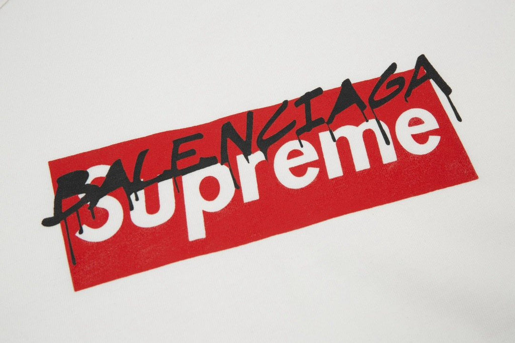 Supreme Balenciaga-Style Box Logo T-Shirt — detail