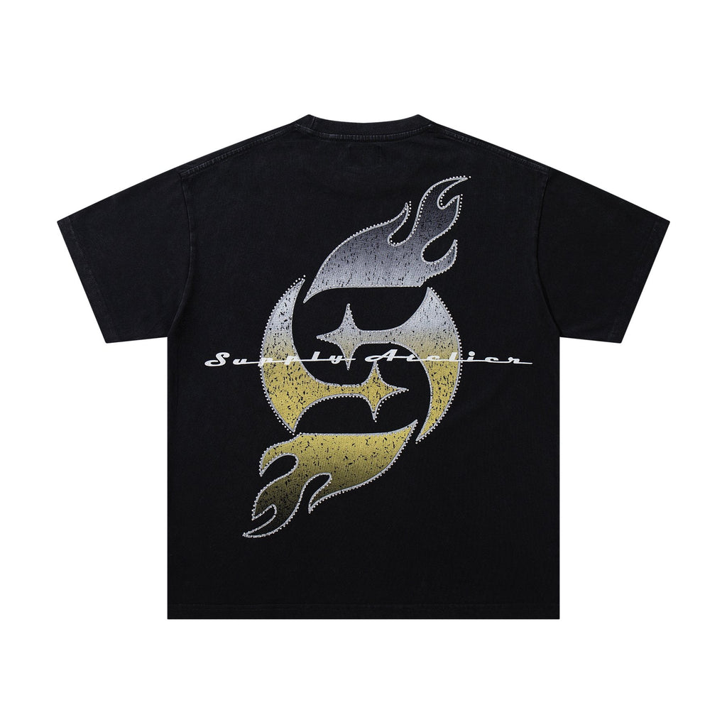 SUPPLY TEE Heaven Angel Flame Graphic T-Shirt — back