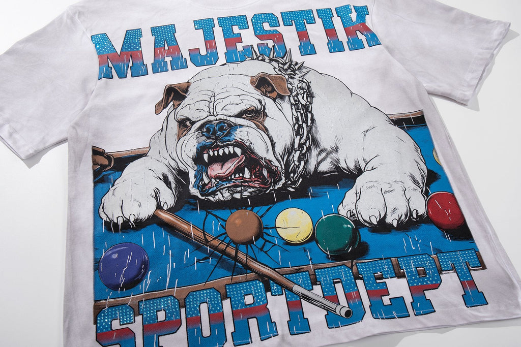 MAJESTIK Bulldog Billiards Graphic T-Shirt — front