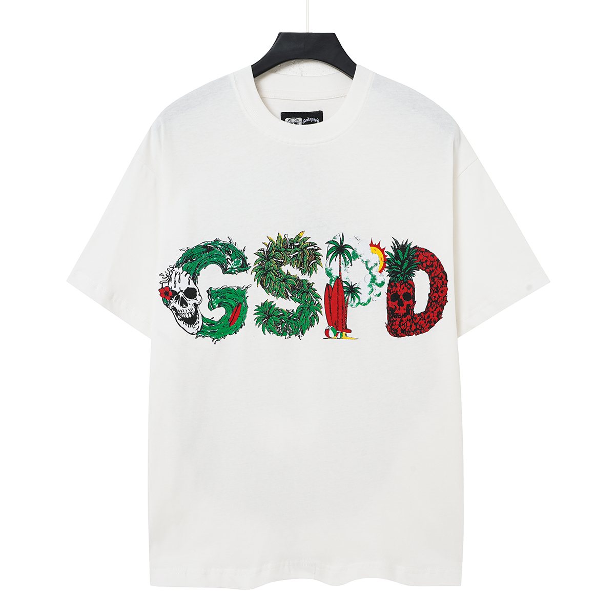 Godspeed Tropical Skull Wave Graphic T-Shirt — hero