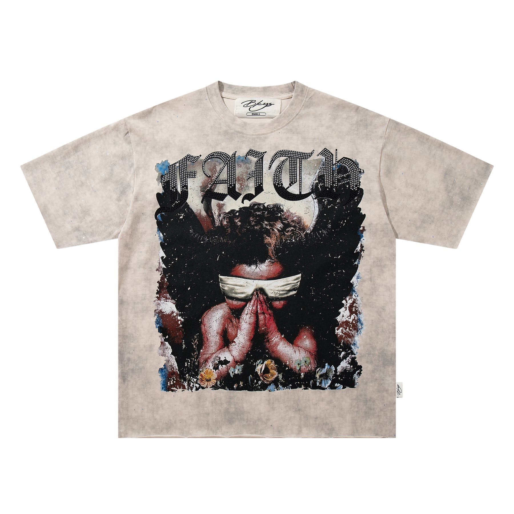 BKYS Revival Blindfolded Portrait Rhinestone-Style T-Shirt — hero