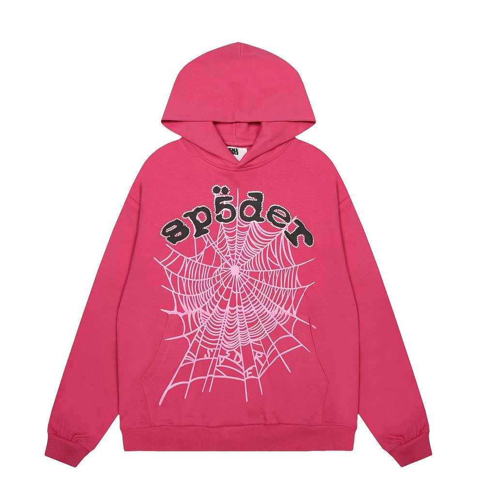 Sp5der Spiderweb Graphic Pullover Hoodie — front