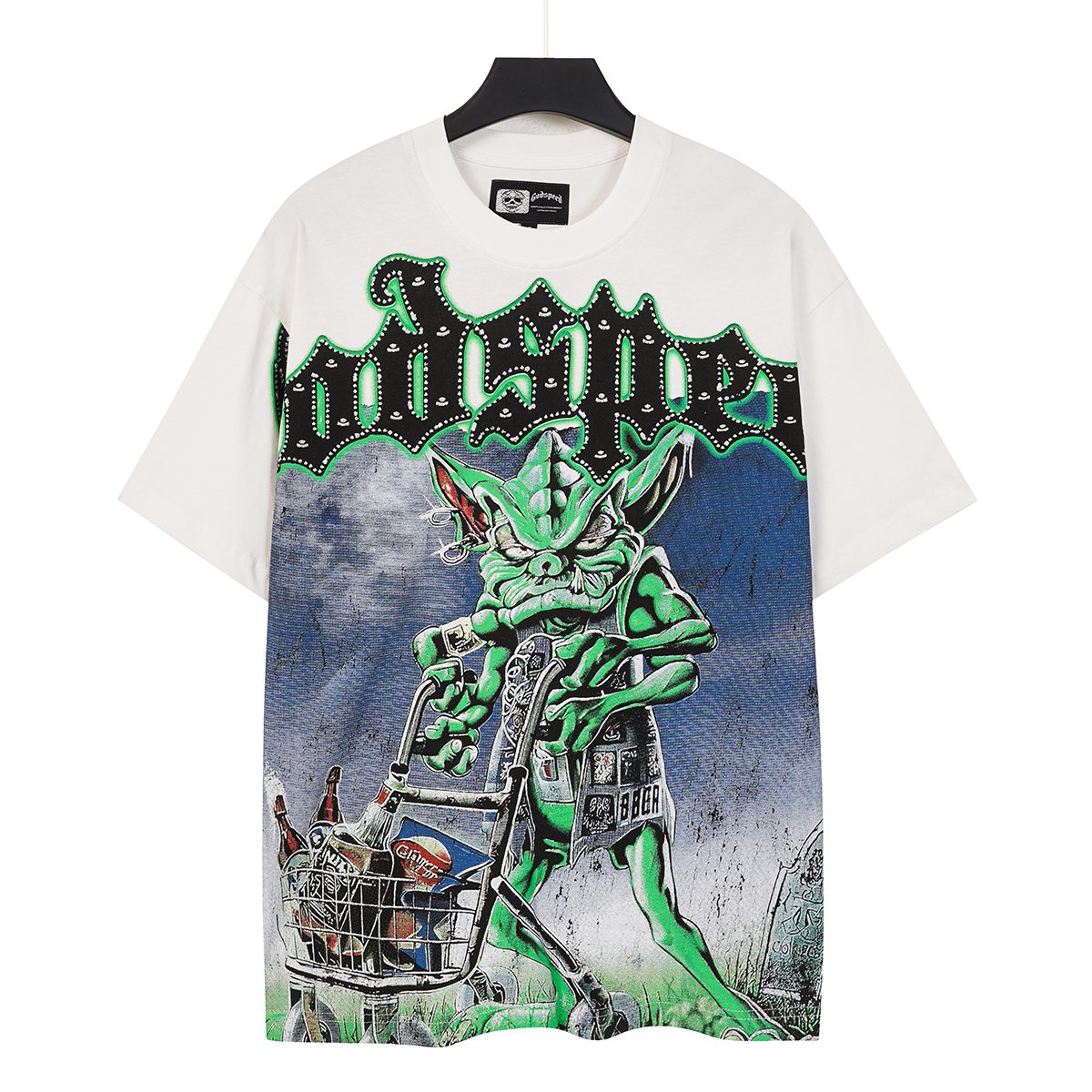 Godspeed Green Cart Character Graphic T-Shirt — hero