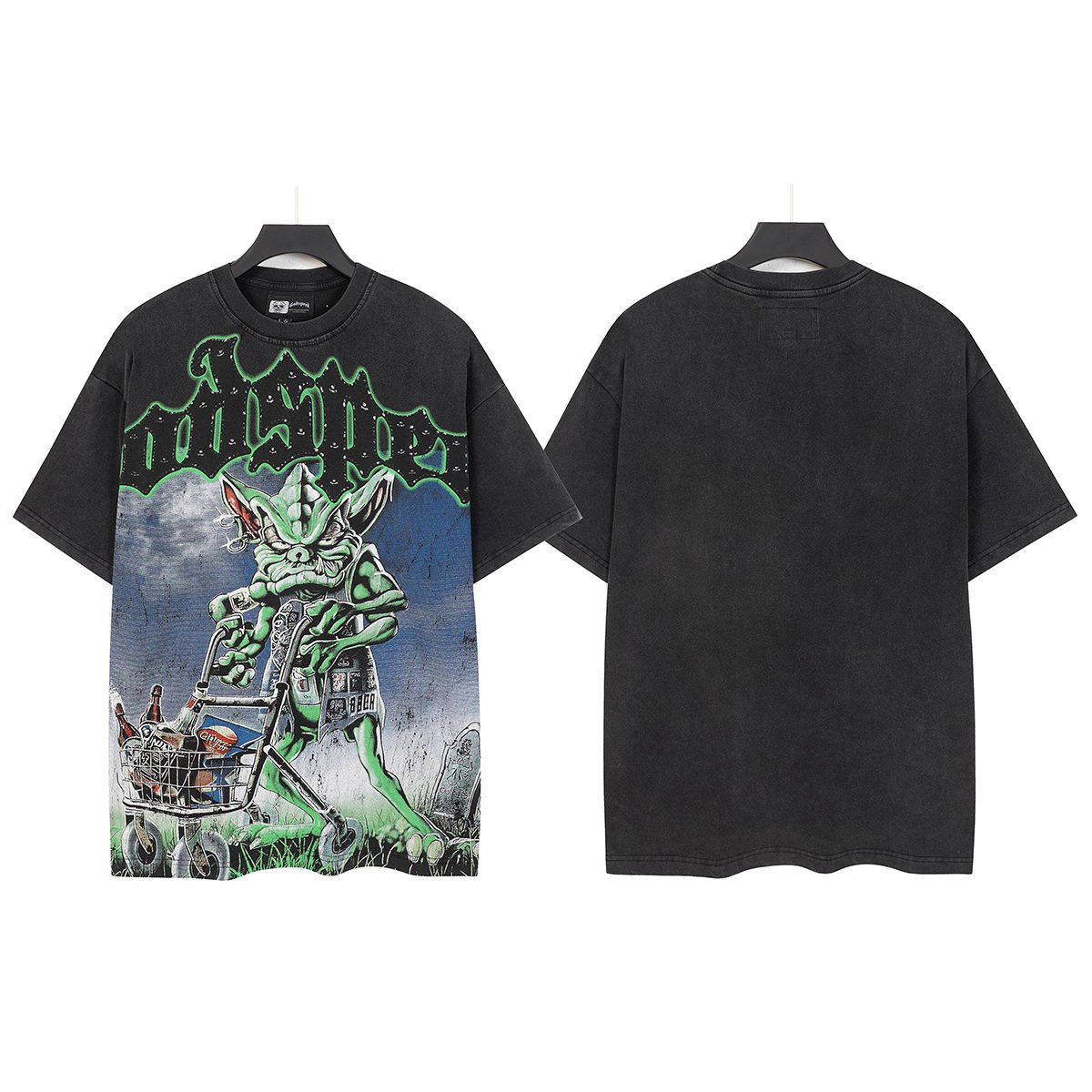 Godspeed Green Cart Character Graphic T-Shirt — hero