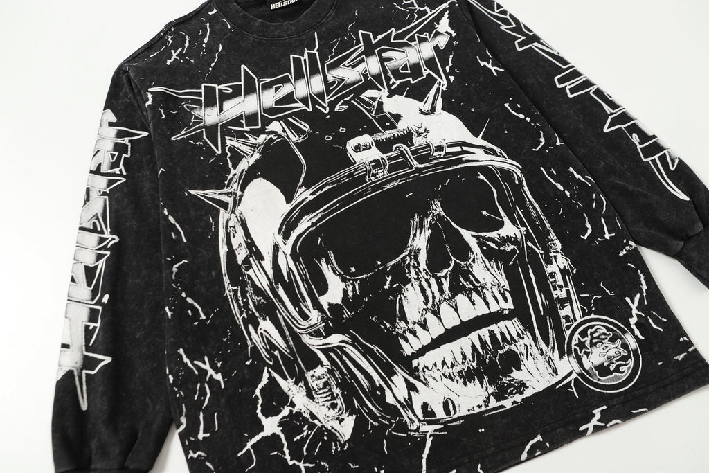 Hellstar Skull 69 Graphic Long-Sleeve T-Shirt — detail