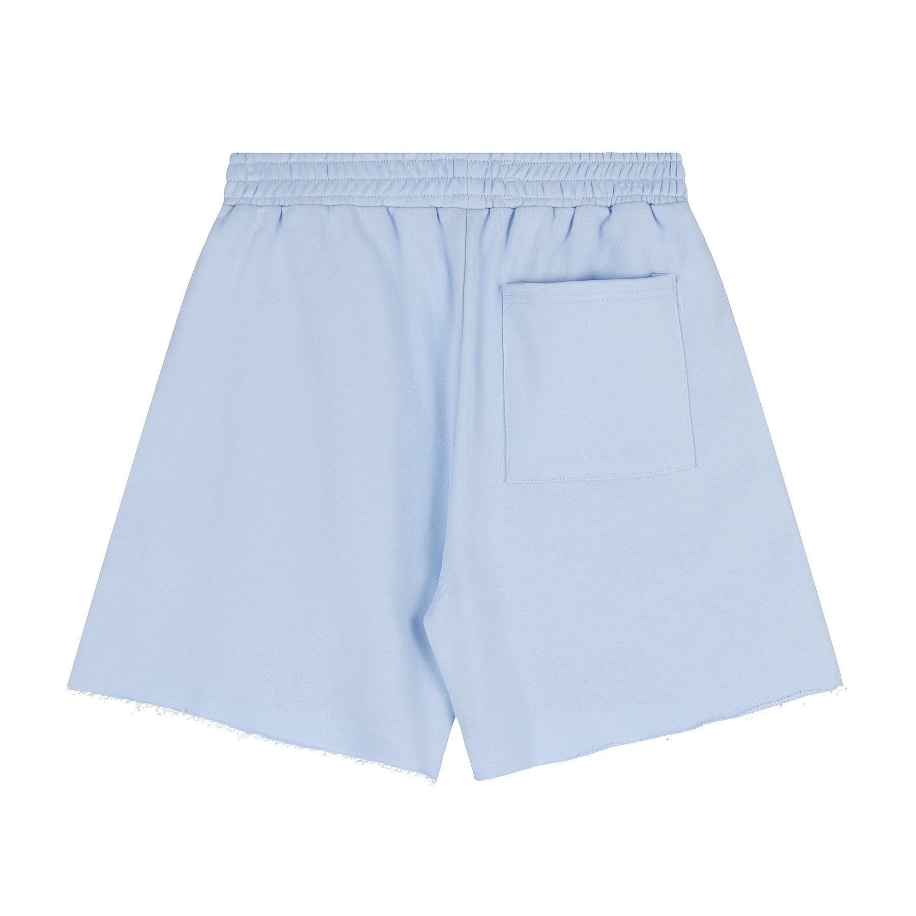 Sp5der Curved Wordmark Raw-Hem Shorts — back