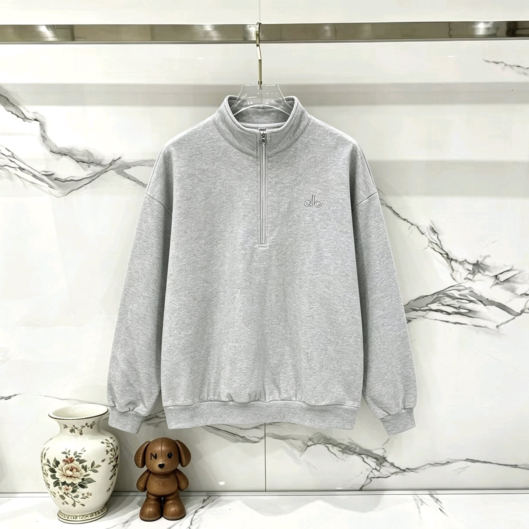 alo K503 Half-Zip Sweatshirt & Sweatpants Matching Set — front