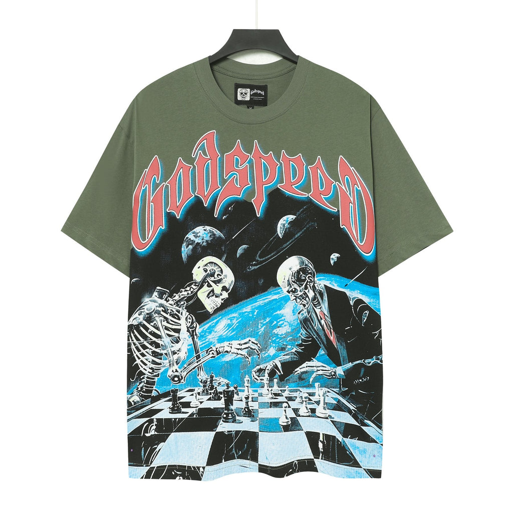 Godspeed Skeleton Chess Graphic T-Shirt — hero