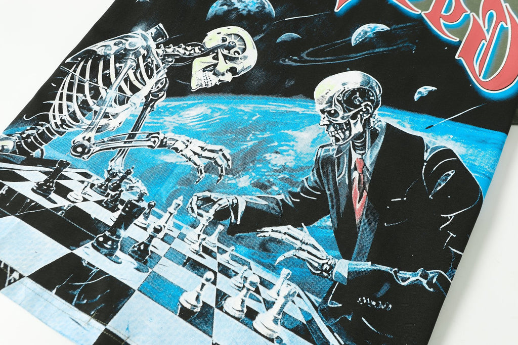 Godspeed Skeleton Chess Graphic T-Shirt — detail