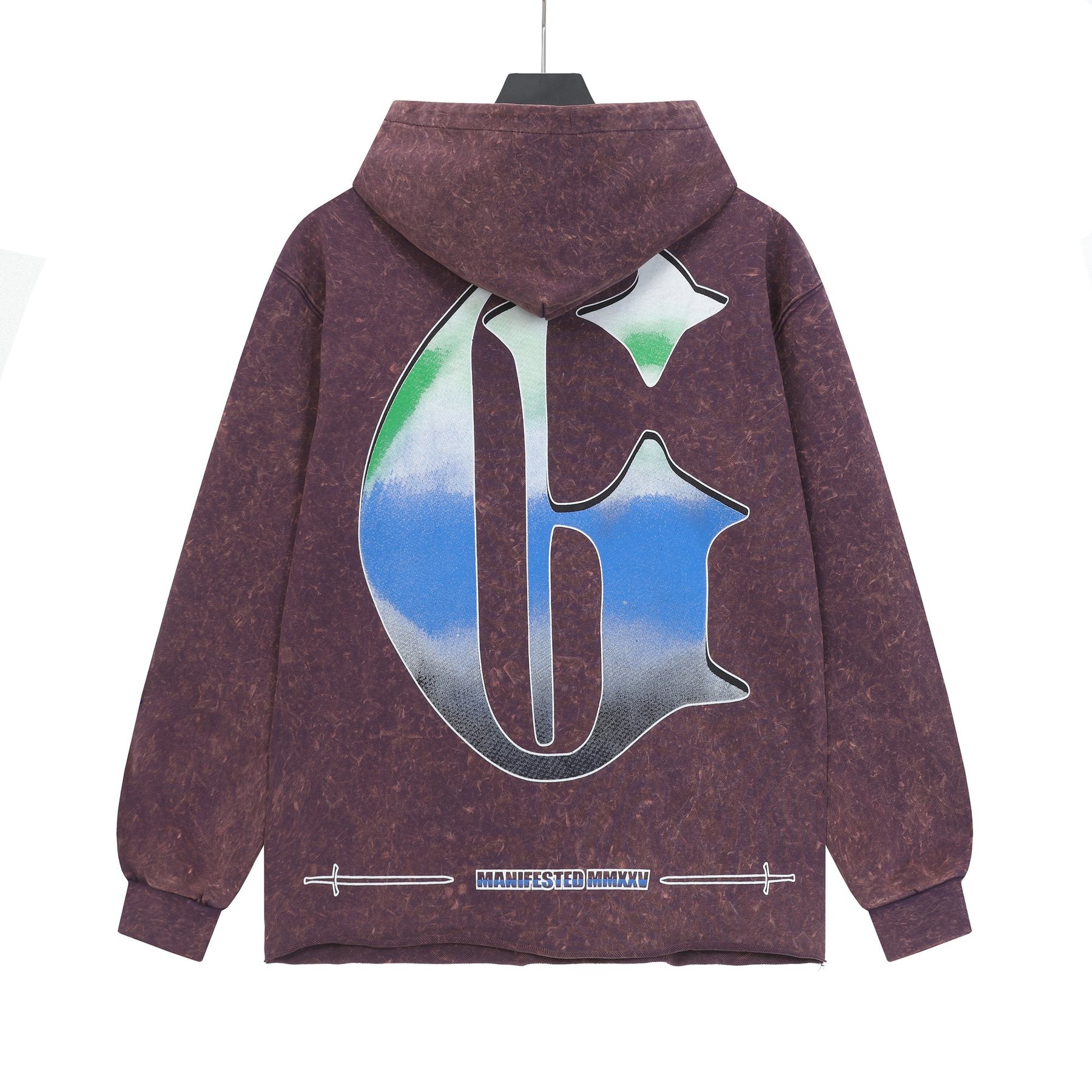 Godspeed Jet Ski Graphic Acid-Wash Hoodie — back