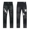 AMIRI Varsity Letter Appliqué Distressed Jeans — hero