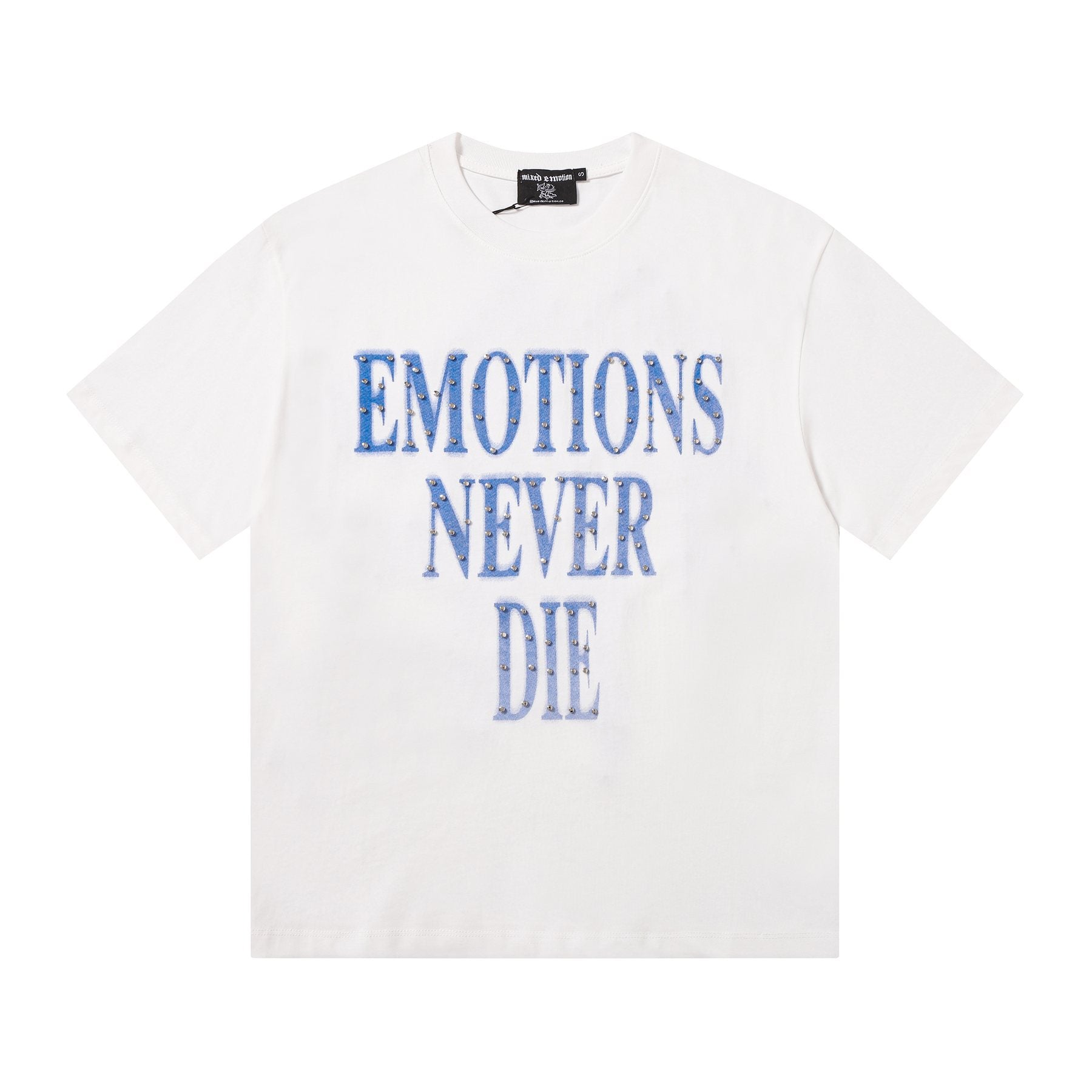 MIXED EMOTION Never Die Monogram Graphic T-Shirt — front