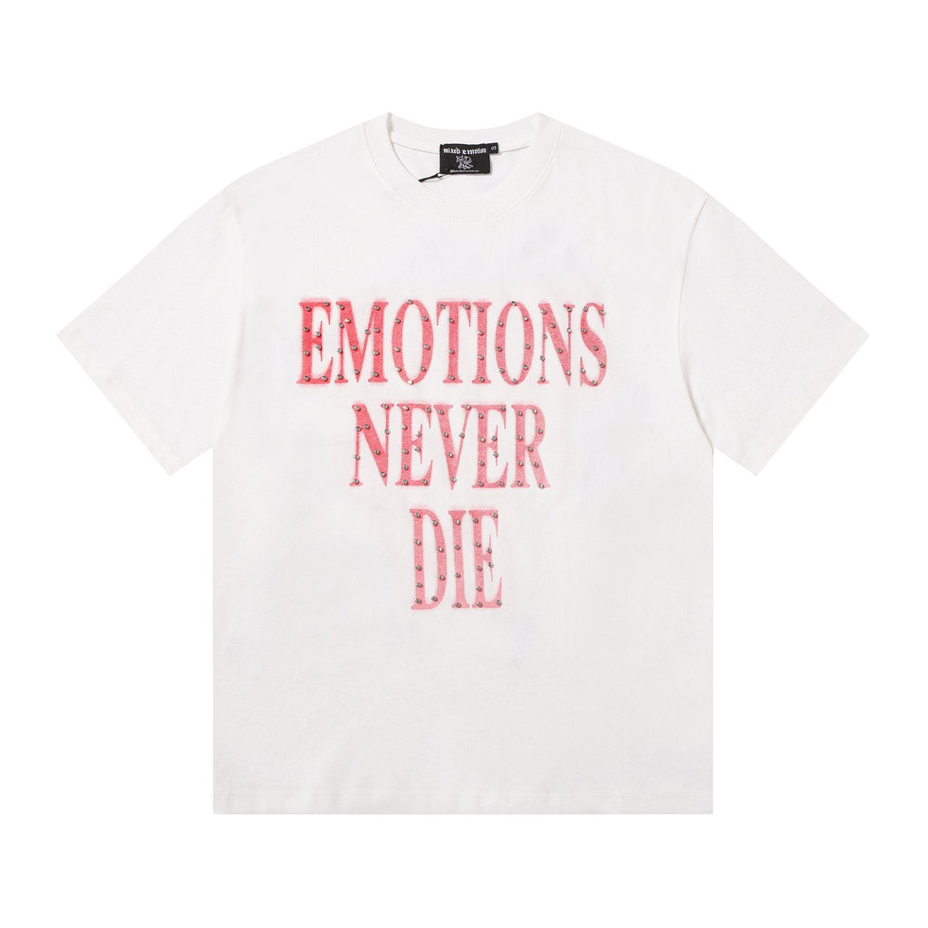 MIXED EMOTION Never Die Monogram Graphic T-Shirt — front
