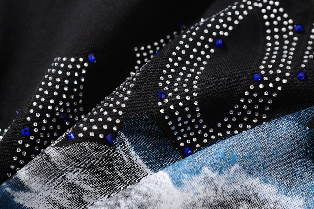 MIXED EMOTION Studded Angel Graphic T-Shirt — detail